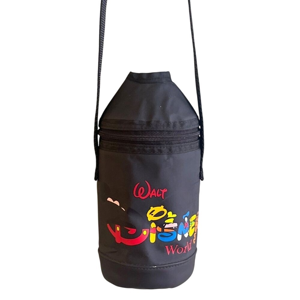 Walt Disney World Insulated Zip‎ Up Water Bottle Carrier Shoulder Strap Read